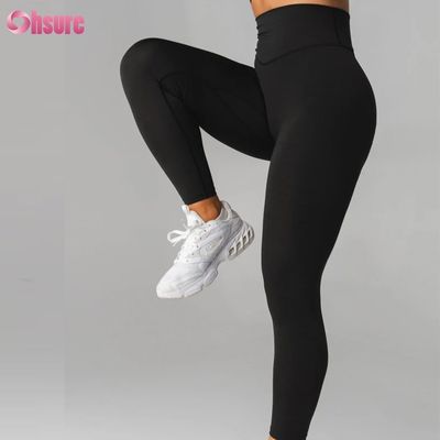 Superbe style  Leggings de yoga d'entraînement taille haute et unis pour femmes, pantalon de yoga personnalisé, 220 grammes