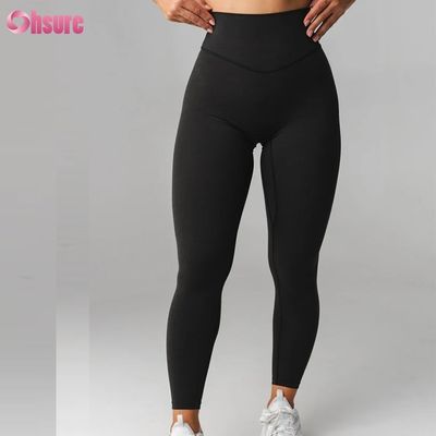 Superbe style  Leggings de yoga d'entraînement taille haute et unis pour femmes, pantalon de yoga personnalisé, 220 grammes