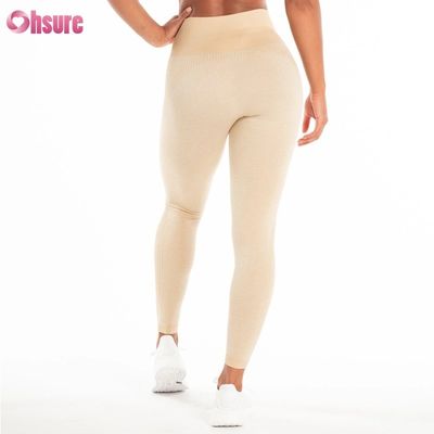 Vente directe de l'usine de l'Oem Pantalon de sport de couleur solide Pantalon de sport personnalisable Fitness Wear Leggings de design sans couture pour femmes