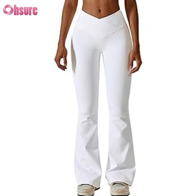 Pantalon évasé personnalisé Fitness Femmes Leggings Taille en V Pantalon de yoga