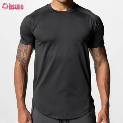 Taille Hommes chemises de sport haut blanc sérigraphie en soie courte manche rapide séchée coton équipage cou T-shirts de sport surdimensionnés