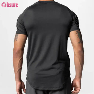 Taille Hommes chemises de sport haut blanc sérigraphie en soie courte manche rapide séchée coton équipage cou T-shirts de sport surdimensionnés