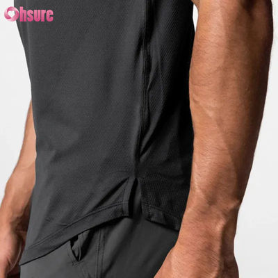 Taille Hommes chemises de sport haut blanc sérigraphie en soie courte manche rapide séchée coton équipage cou T-shirts de sport surdimensionnés