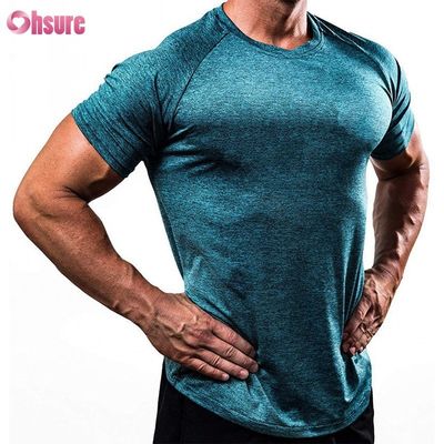 88% Polyester 12% Spandex 180/210GSM Imprimé Écran Fitness Gym Vêtements De Sport Décontractés T-shirt pour Hommes Tops de Sport Grossiste