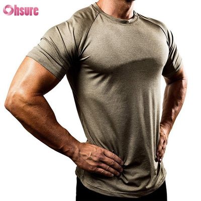 88% Polyester 12% Spandex 180/210GSM Imprimé Écran Fitness Gym Vêtements De Sport Décontractés T-shirt pour Hommes Tops de Sport Grossiste