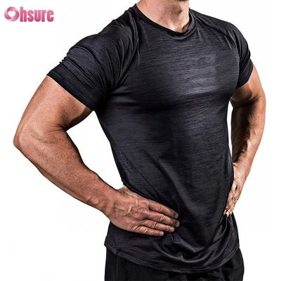 88% Polyester 12% Spandex 180/210GSM Imprimé Écran Fitness Gym Vêtements De Sport Décontractés T-shirt pour Hommes Tops de Sport Grossiste