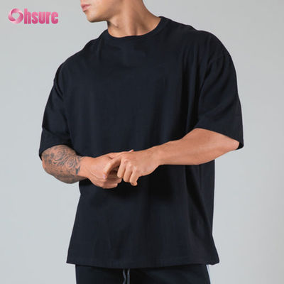 220 Gsm de haute qualité T-shirt surdimensionné coton poids lourd T-shirt sur mesure coton lourd gymnase T-shirt surdimensionné homme sport