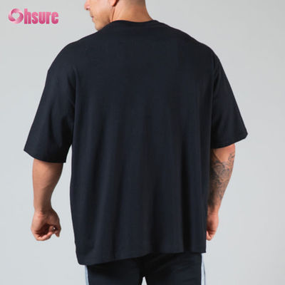 220 Gsm de haute qualité T-shirt surdimensionné coton poids lourd T-shirt sur mesure coton lourd gymnase T-shirt surdimensionné homme sport
