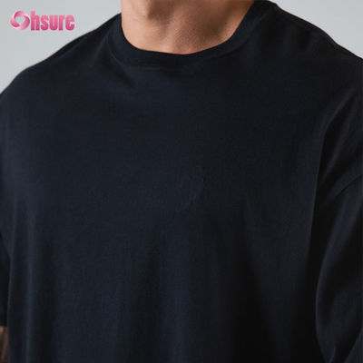 220 Gsm de haute qualité T-shirt surdimensionné coton poids lourd T-shirt sur mesure coton lourd gymnase T-shirt surdimensionné homme sport