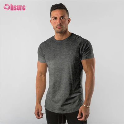 95% coton 5% spandex personnalisé logo privé entraînement vêtements de sport vêtements de fitness vêtements de fitness homme blanc T-shirt sport