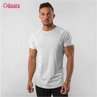 95% coton 5% spandex personnalisé logo privé entraînement vêtements de sport vêtements de fitness vêtements de fitness homme blanc T-shirt sport