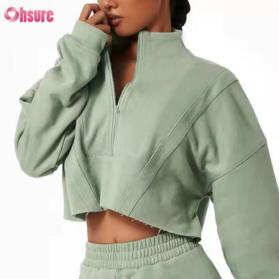 Nouveaux sweats à capuche de sport chauds décontractés amples à col montant personnalisés pour femmes, pulls de course et de fitness