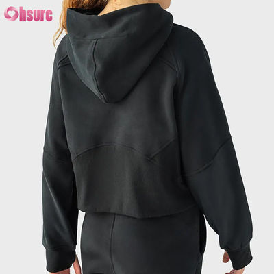 Veste de sport zippée en polaire vintage pour femme avec logo personnalisé, pour la course à pied hivernale, le yoga, le gymnase, capuche, trous pour les pouces, doublure en tissu tricoté