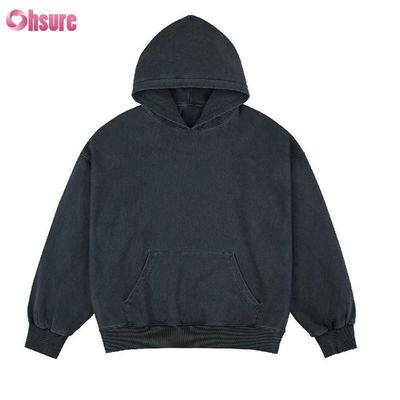 Vente à chaud 100% coton lavé à l'acide surdimensionné personnalisé logo privé Box Fit Hoodie pour hommes