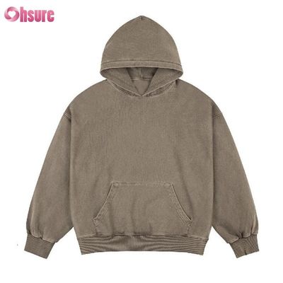 Vente à chaud 100% coton lavé à l'acide surdimensionné personnalisé logo privé Box Fit Hoodie pour hommes