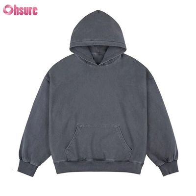 Vente à chaud 100% coton lavé à l'acide surdimensionné personnalisé logo privé Box Fit Hoodie pour hommes