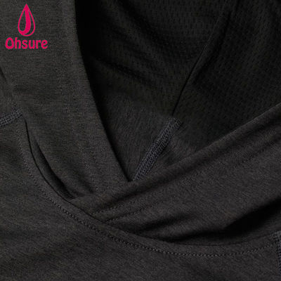 Vente à chaud Hoodie de yoga pour hommes à capuchon à mousse sèche à mailles enduites en capuchon régulier adapté à l'entraînement en salle de gym Logo personnalisé motif solide automne