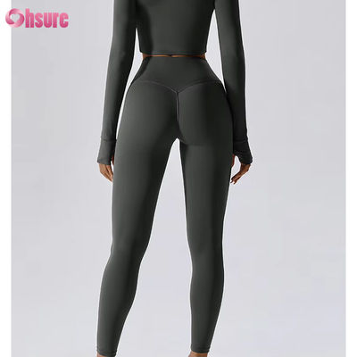 Taille élevée beurre doux contrôle du ventre sport pantalon de yoga 4 voies étiré courir gym collants de sport leggings sportifs