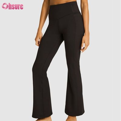 80% de nylon 20% de spandex mélange 220 grammes Jeux de sport pantalon élastique ceinture de taille exercice Flare Leggings pour femmes plein 1 pièce haut pantalon spandex