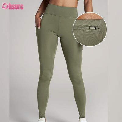 Leggings de yoga grande taille avec poche zippée au dos, absorbant l'humidité et à séchage rapide pour femmes