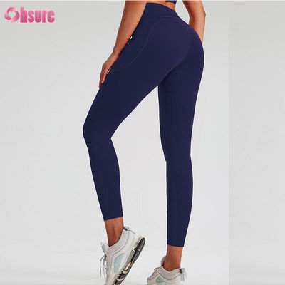 Leggings personnalisés de sport, plusieurs couleurs, classiques, pour le yoga, pour femmes, leggings de yoga froncés, vêtements de sport, motif uni