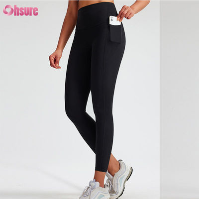 Leggings personnalisés de sport, plusieurs couleurs, classiques, pour le yoga, pour femmes, leggings de yoga froncés, vêtements de sport, motif uni