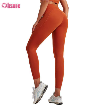 Leggings personnalisés de sport, plusieurs couleurs, classiques, pour le yoga, pour femmes, leggings de yoga froncés, vêtements de sport, motif uni