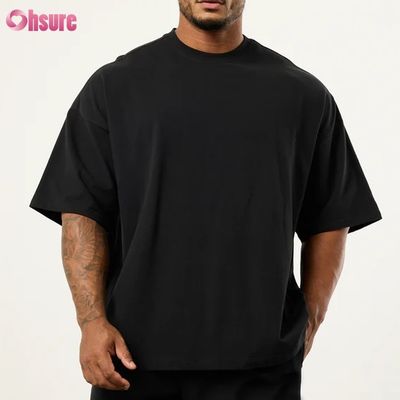 Vente à chaud Légère poids été Bamboo Fibre Crew Cou Manche courte T-shirt de boxe surdimensionné pour hommes