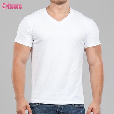 T-shirt en bambou pour hommes en tissu amicale BoxingT-shirt V Col Impression imprimé motif imprimé occasionnel support musculaire tricoté