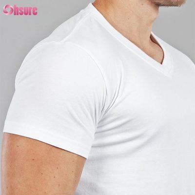T-shirt en bambou pour hommes en tissu amicale BoxingT-shirt V Col Impression imprimé motif imprimé occasionnel support musculaire tricoté