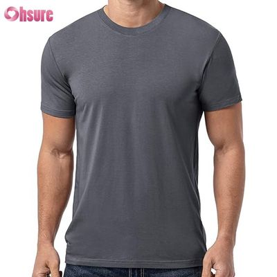 T-shirt de boxe en tissu de bambou pour hommes, imprimé avec motif décontracté, tricoté, pour l'exercice musculaire et le maintien, avec impression