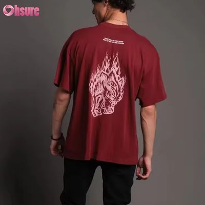 T-shirt vierge surdimensionné 300GSM épais personnalisé 100% coton Imprimé personnalisé T-shirts pour femmes