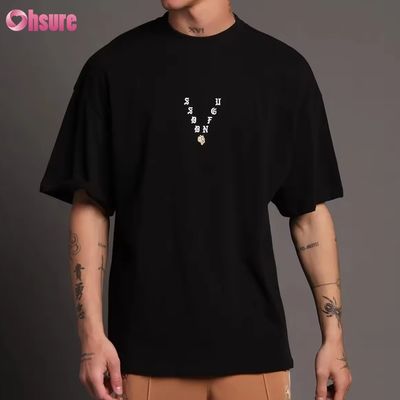 T-shirt vierge surdimensionné 300GSM épais personnalisé 100% coton Imprimé personnalisé T-shirts pour femmes