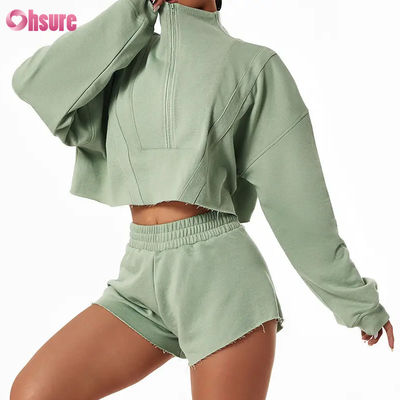 2024 Nouvelle mode de haute qualité sur mesure Hoodie de sport pour femmes à manches longues Fermeture à glissière pulls pour l'hiver