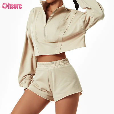 2024 Nouvelle mode de haute qualité sur mesure Hoodie de sport pour femmes à manches longues Fermeture à glissière pulls pour l'hiver