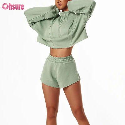 2024 Nouvelle mode de haute qualité sur mesure Hoodie de sport pour femmes à manches longues Fermeture à glissière pulls pour l'hiver