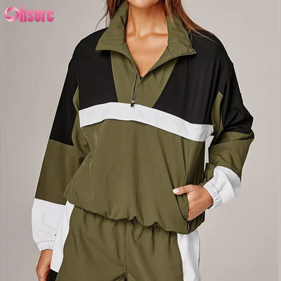 Vêtements de sport multicolores de haute qualité pour femmes Vêtements de pluie de style vintage Vêtements en tissu tricoté à l'épreuve du vent à capuche pour le cyclisme Courir en plein air