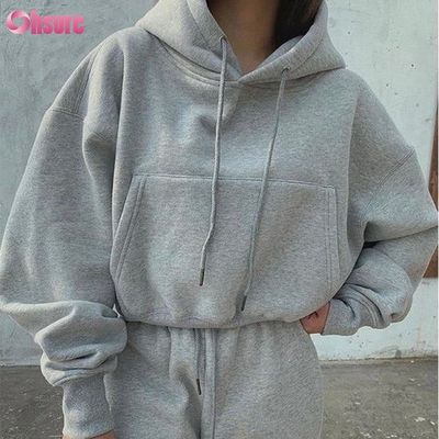 Impression de poids lourd en coton pour femmes Hoodies personnalisé Logo personnalisé Sweatshirt plat Stand Collier fermeture à glissière haut coupé