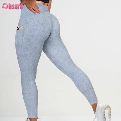 Leggings taille haute en V personnalisés pour femmes, entraînement, yoga, pantalon de yoga, sport, fitness, leggings de yoga avec poche