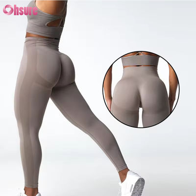 Personnalisé Nouveau Produit de haute qualité Taille élevée étirement fesse fesse Hauteur de la hanche Pantalon de levage de la hanche Gymnasie Fitness Leggings de yoga pour femmes