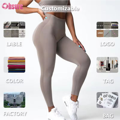 Personnalisé Nouveau Produit de haute qualité Taille élevée étirement fesse fesse Hauteur de la hanche Pantalon de levage de la hanche Gymnasie Fitness Leggings de yoga pour femmes