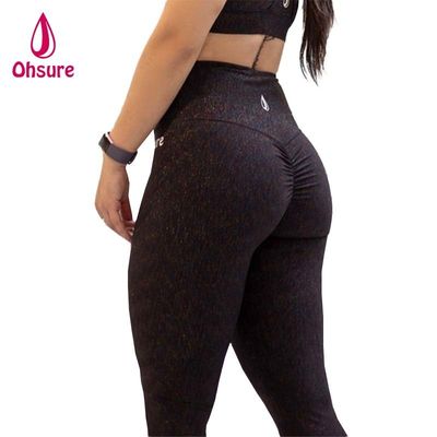 Femmes Scrunch Bum Gym Leggings Taille élastique Sports Fitness étroit Vêtements actifs avec un modèle solide Pantalon de yoga