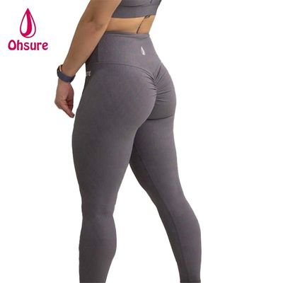 Femmes Scrunch Bum Gym Leggings Taille élastique Sports Fitness étroit Vêtements actifs avec un modèle solide Pantalon de yoga