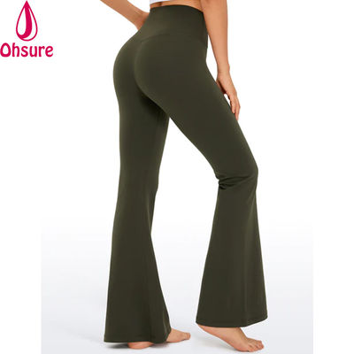 Des bas de gym élargis mode Jeune fille bas serrés Flare Yoga Pants v Cross Waist Sports Leggings pour femmes