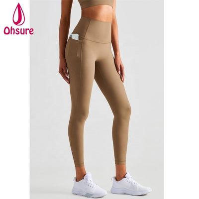 Pantalon de course en maille respirant avec poche Leggings personnalisés de yoga pour femmes collants de gym de compression