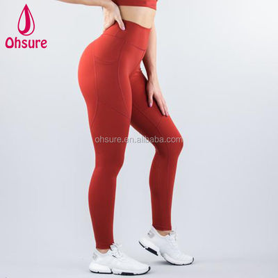 Pantalon de course en maille respirant avec poche Leggings personnalisés de yoga pour femmes collants de gym de compression