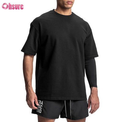 T-shirt vintage lavé en coton vierge de haute qualité OEM Gym Sports Oversize pour homme