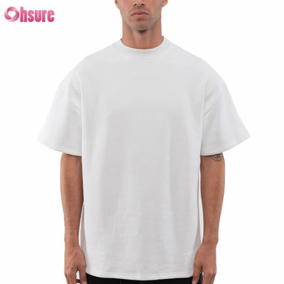 T-shirt surdimensionné en coton vintage lavé de haute qualité, coupe ample, épaules tombantes, épais, avec logo personnalisé imprimé