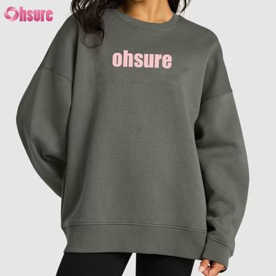 Sweat-shirt en pull long imprimé sur mesure pour les femmes design de cou rond et lâche pour les sports d'hiver Tissu tricoté