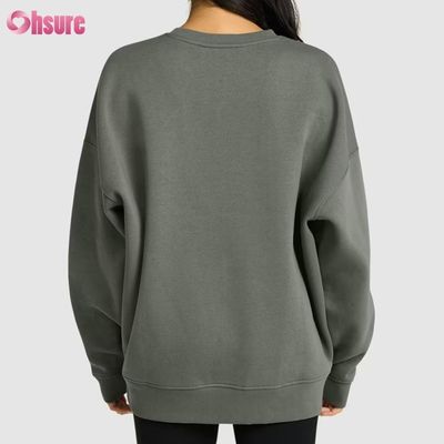Sweat-shirt en pull long imprimé sur mesure pour les femmes design de cou rond et lâche pour les sports d'hiver Tissu tricoté